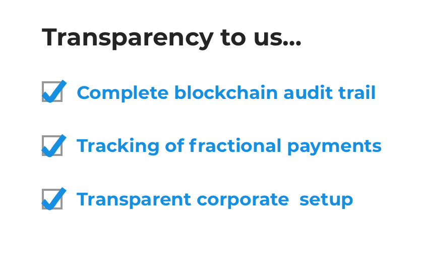 Transparent corporate setup